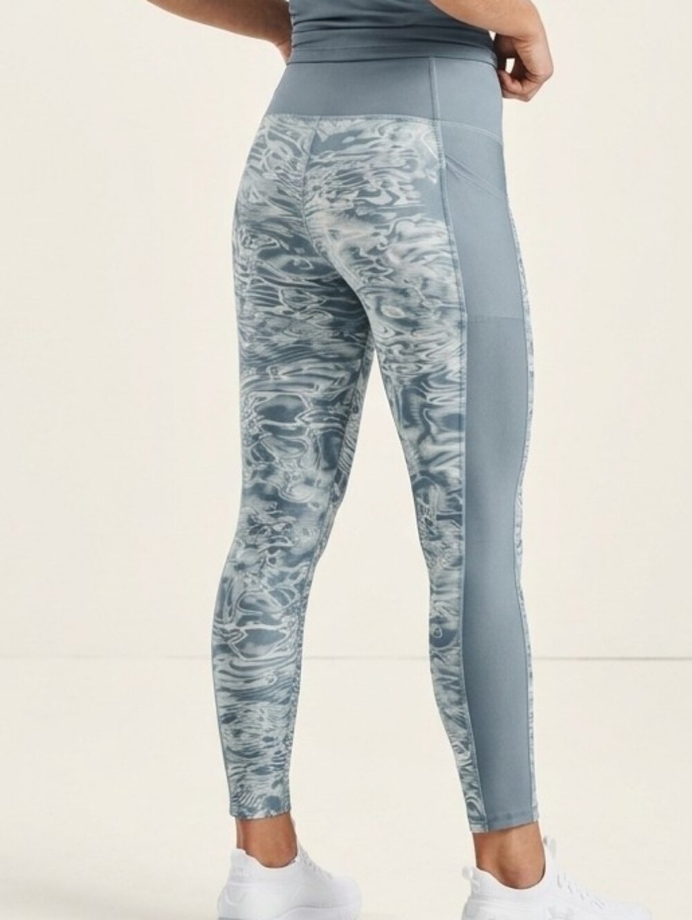Under Armour HeatGear Abstract Wave Compression Leggings Blue Lg